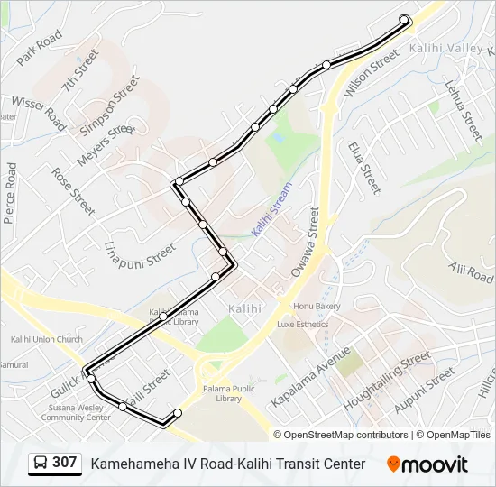 307 Bus Line Map