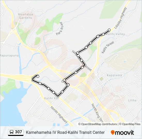 307 Bus Line Map