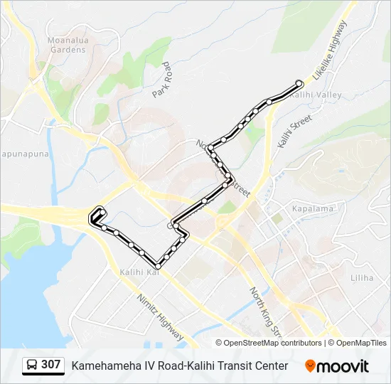 307 Bus Line Map