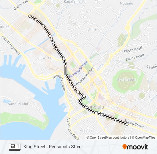 1 bus Line Map