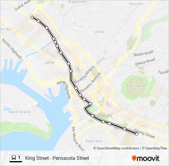 1 Bus Line Map