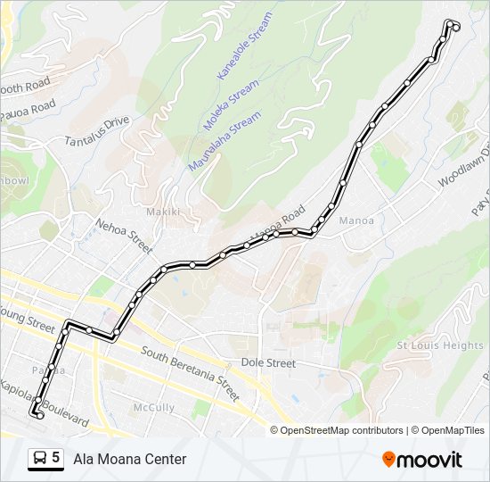 5 Bus Line Map