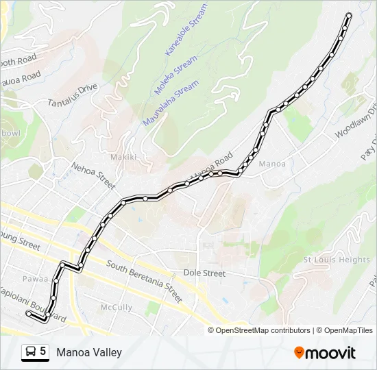 5 Bus Line Map