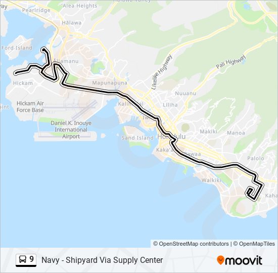 Mapa de 9 de autobús