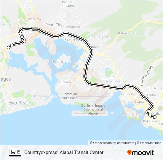 E Bus Line Map