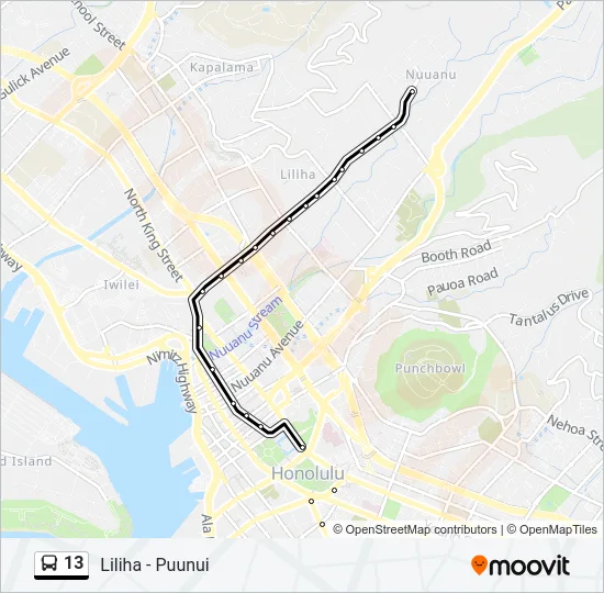 13 Bus Line Map