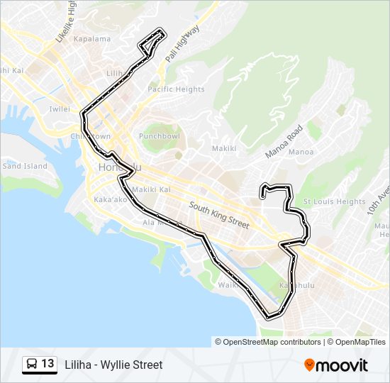 13 bus Line Map