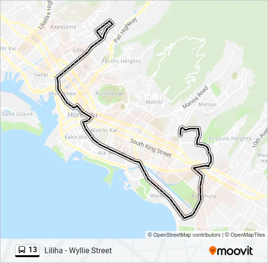 13 Bus Line Map