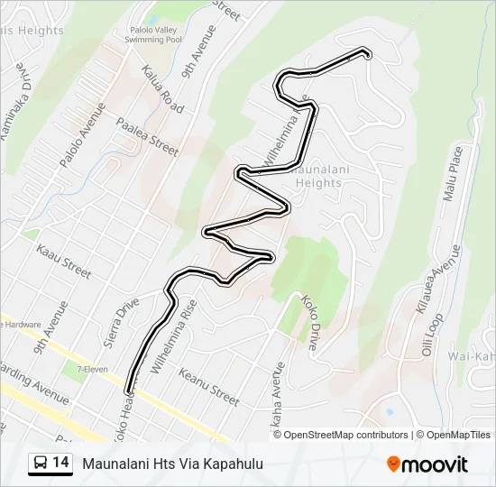 14 Bus Line Map