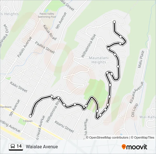 14 Bus Line Map
