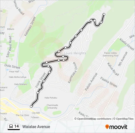 14 Bus Line Map