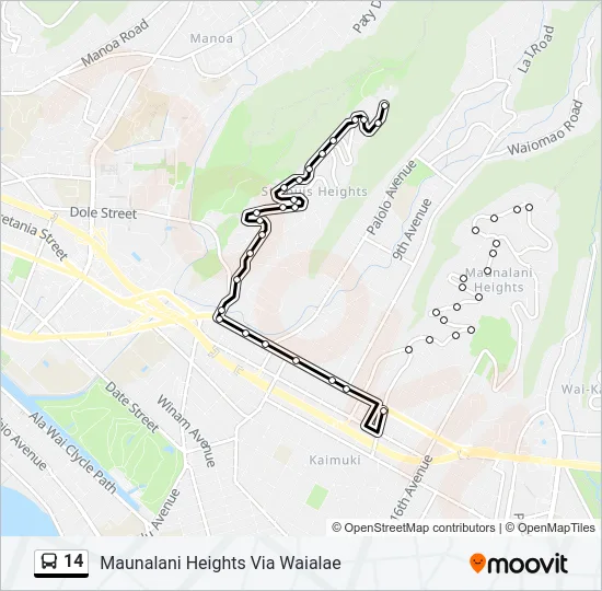 14 Bus Line Map