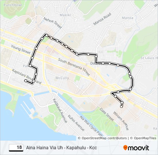 18 bus Line Map