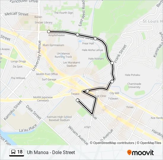 18 Bus Line Map