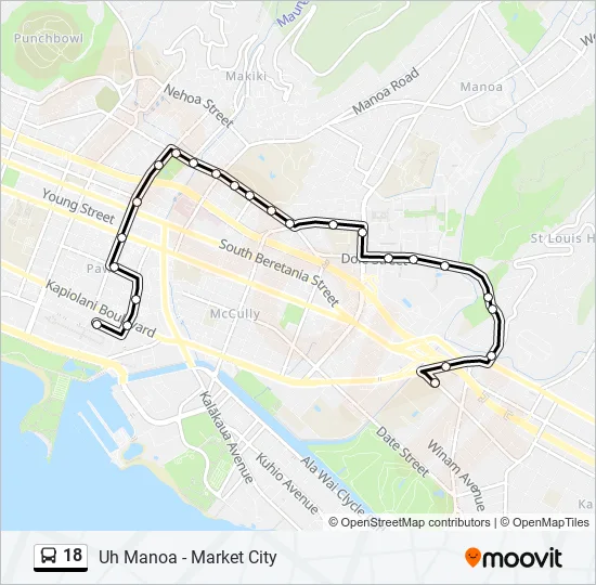 18 Bus Line Map