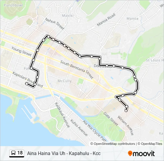 18 Bus Line Map
