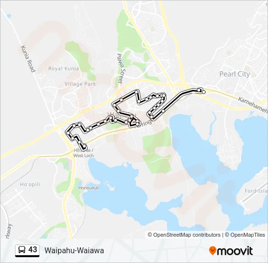 43 Bus Line Map