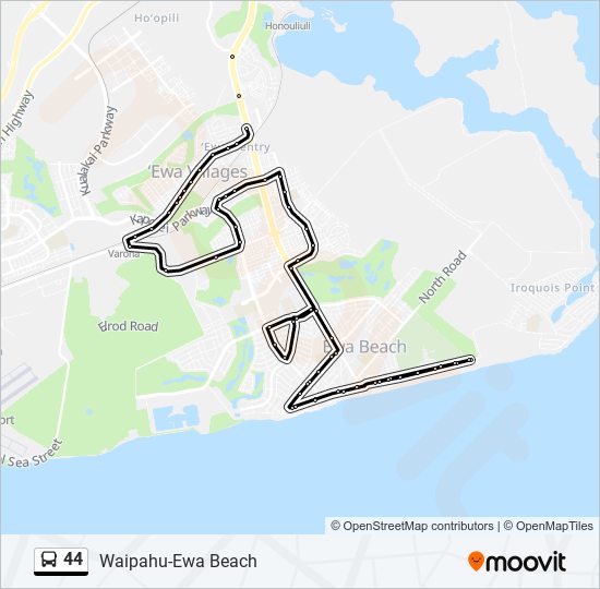 44 bus Line Map