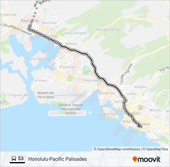 53 Bus Line Map