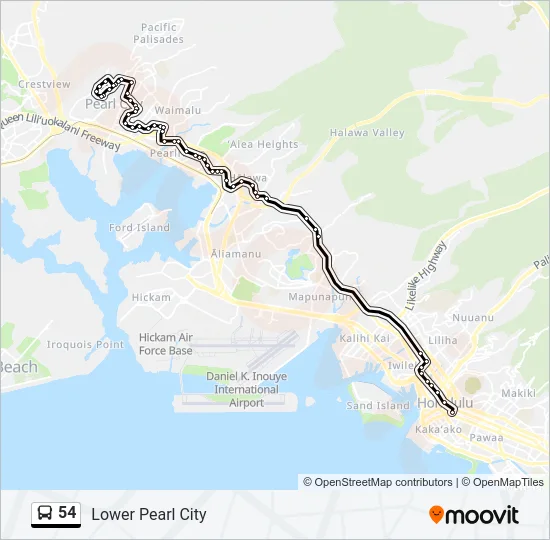 54 Bus Line Map