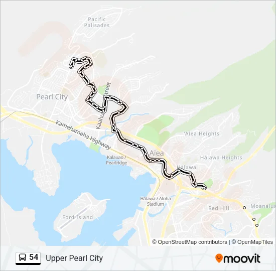 54 Bus Line Map