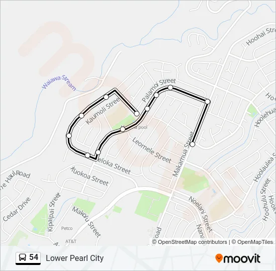 54 Bus Line Map