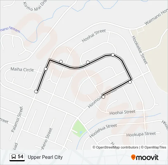 54 Bus Line Map