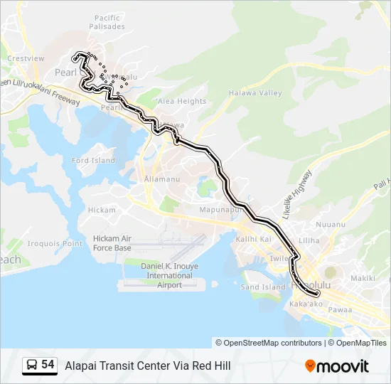 54 Bus Line Map