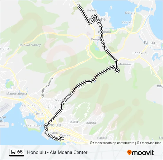 65 Bus Line Map