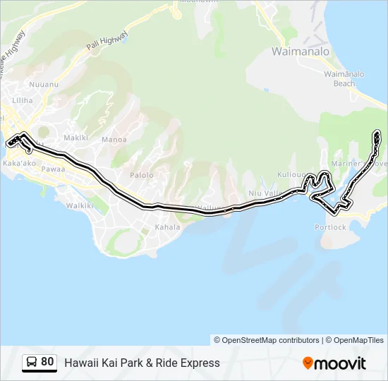 80 Bus Line Map