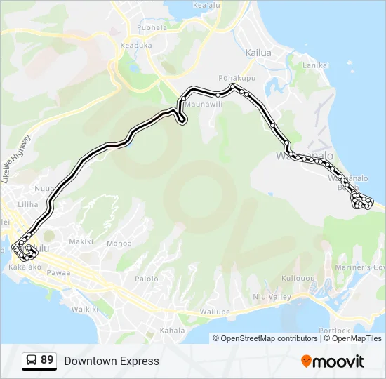 89 Bus Line Map