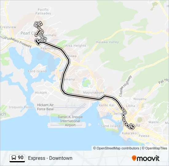 90 Bus Line Map