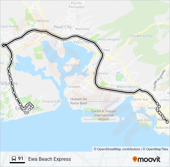 91 Bus Line Map