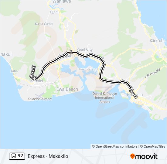 92 bus Line Map