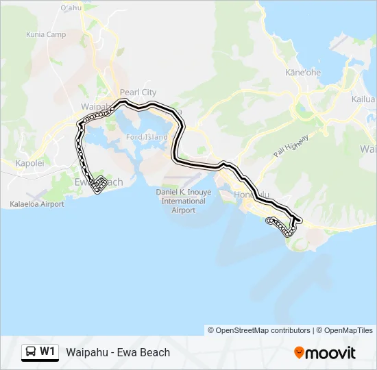 W1 Bus Line Map