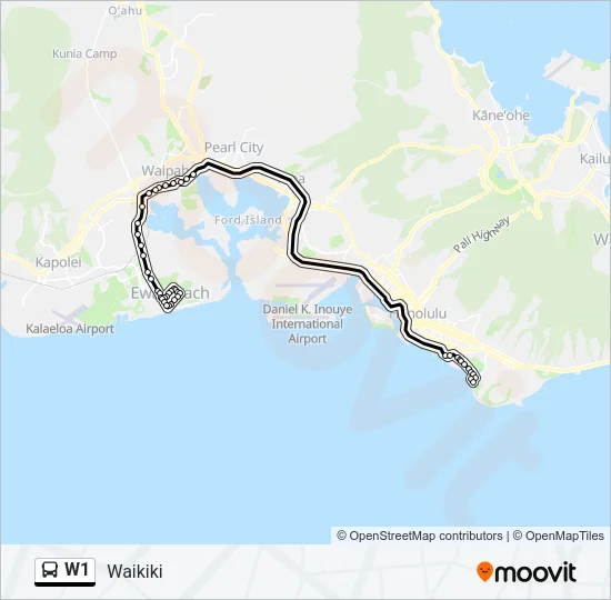 W1 Bus Line Map