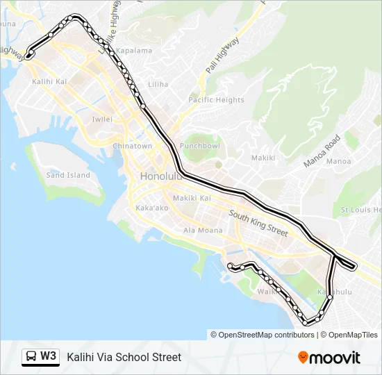 W3 Bus Line Map