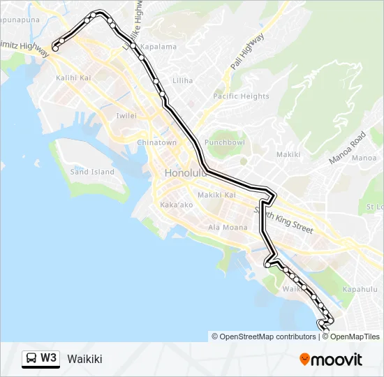 W3 Bus Line Map
