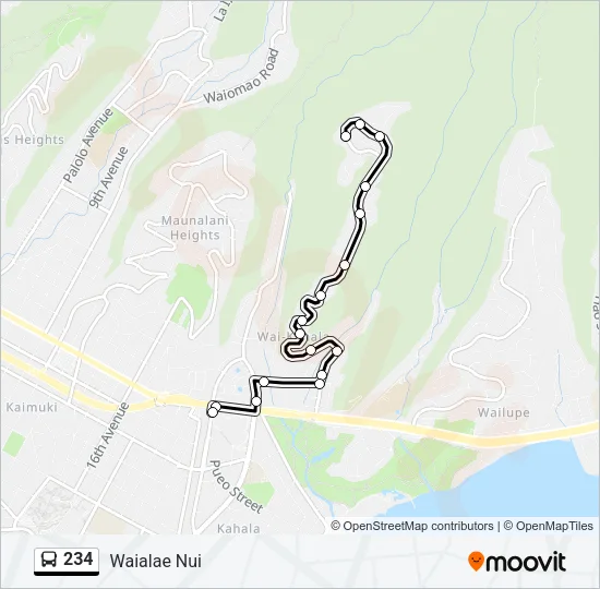 234 Bus Line Map