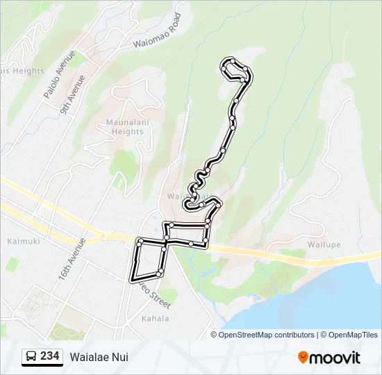 234 Bus Line Map