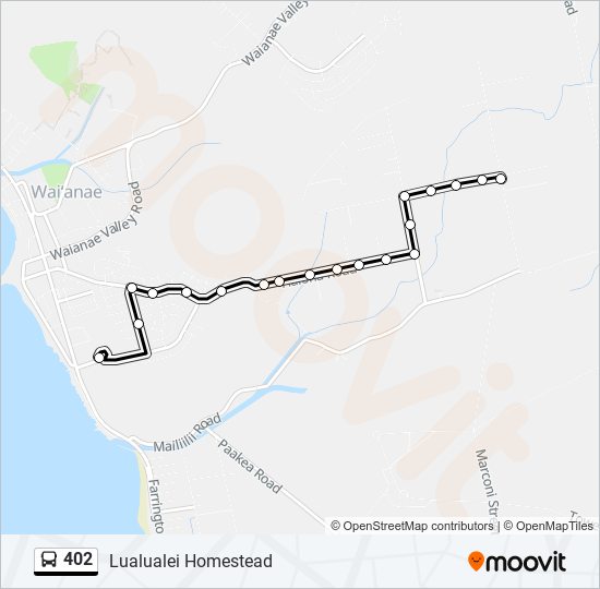 Mapa de 402 de autobús