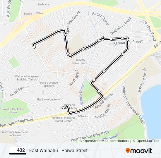 432 bus Line Map