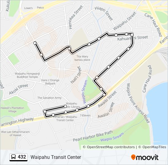 432 bus Line Map