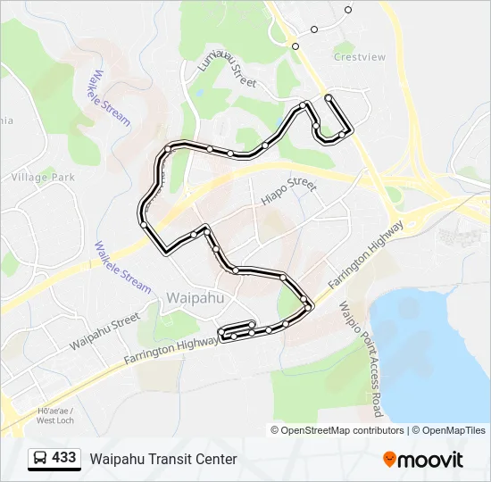 433 Bus Line Map