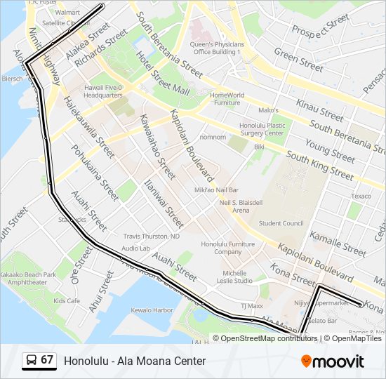 Mapa de 67 de autobús