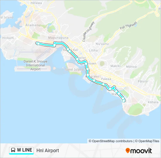 W LINE Route: Schedules, Stops & Maps - Hnl Airport (Updated)