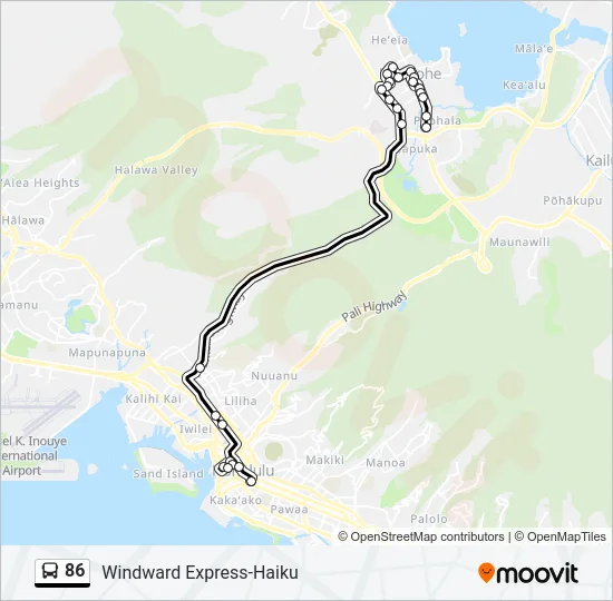 86 Bus Line Map
