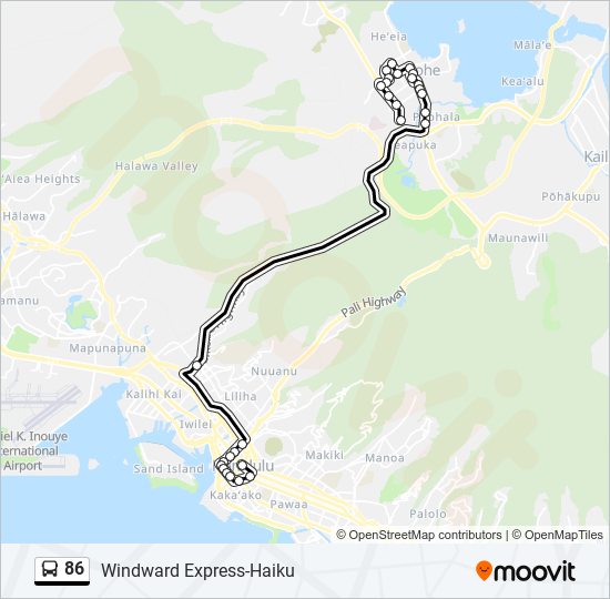 Mapa de 86 de autobús