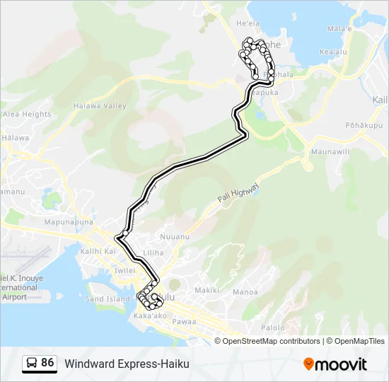 86 Bus Line Map