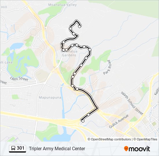 301 Route Schedules, Stops & Maps Tripler Army Medical Center (Updated)